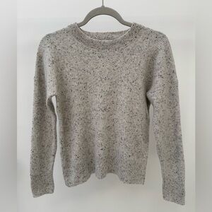 Madewell 100% Cashmere Gray Donegal Crew Neck Sweater, Size S